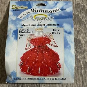 Darice Safety Pin Birthstone Angel July Ruby 4” Ornament Kit Christmas NEW